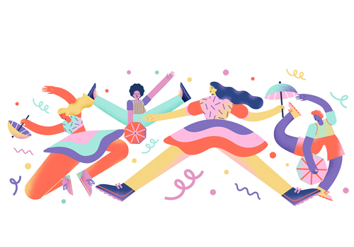 狂欢节人物插画形象设计赏析