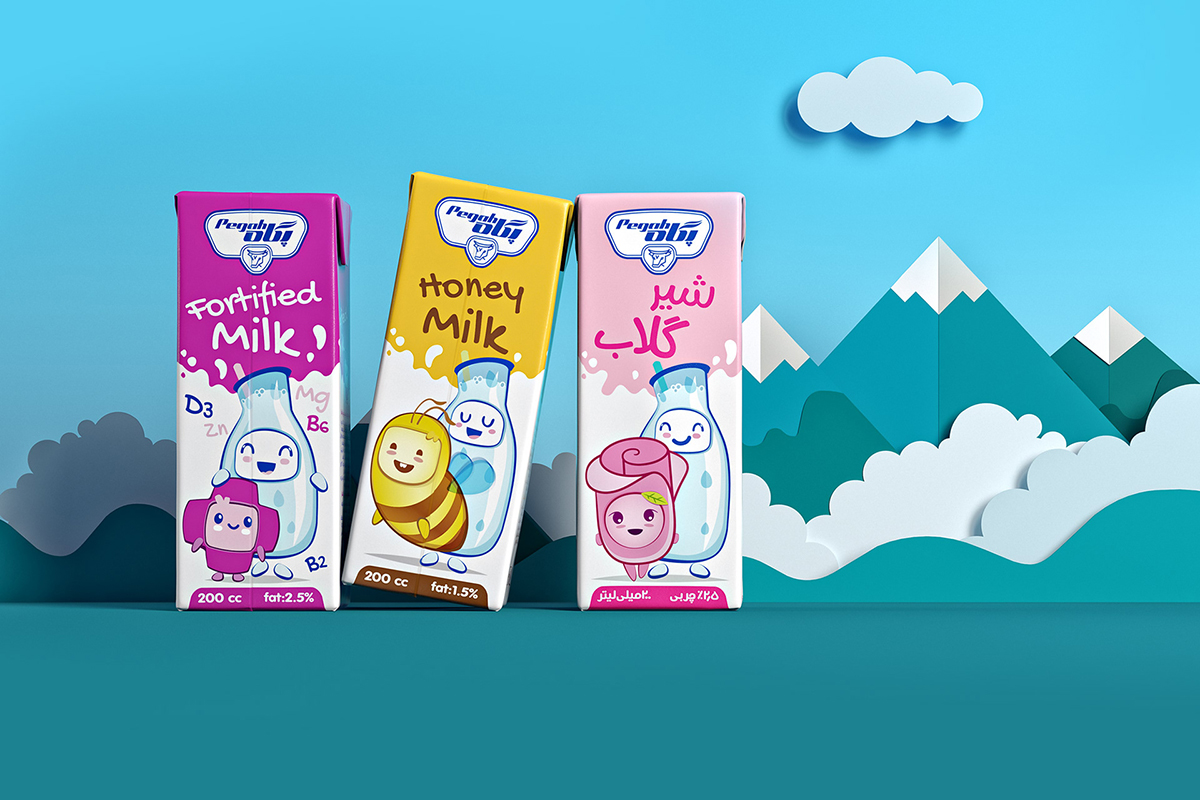 儿童牛奶瓶装卡通动画形象产品欣赏