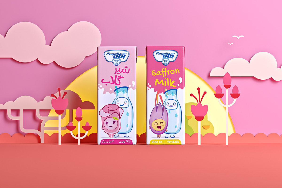 儿童牛奶瓶装卡通动画形象产品欣赏