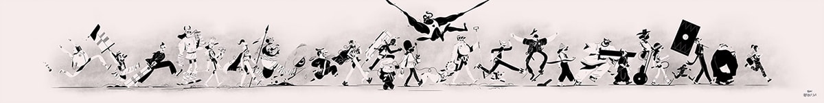 黑白漫画原创滑稽角色欣赏