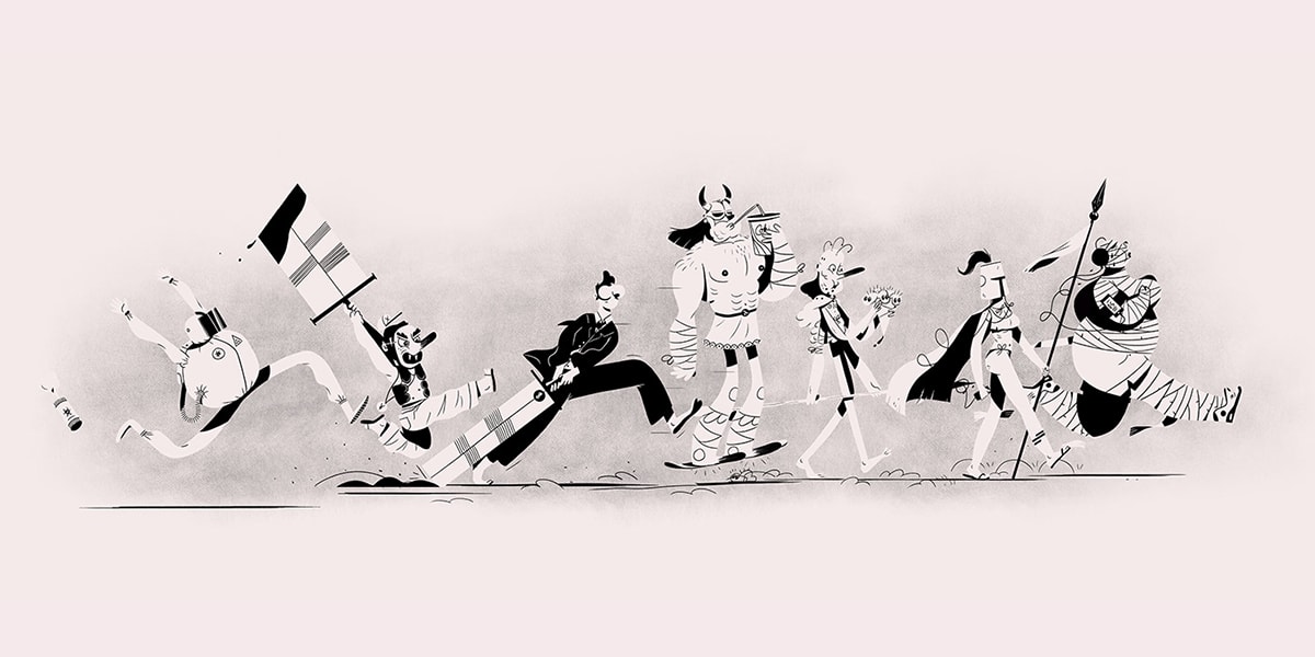 黑白漫画原创滑稽角色欣赏