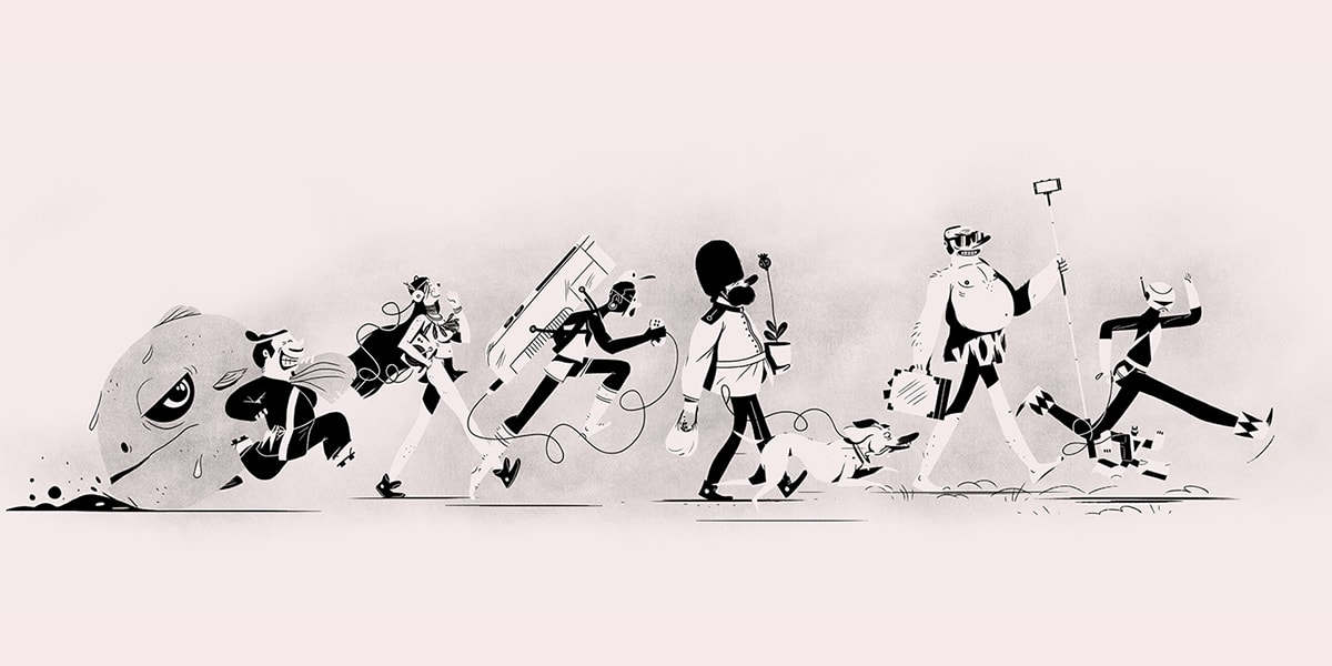 黑白漫画原创滑稽角色欣赏