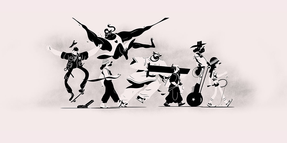 黑白漫画原创滑稽角色欣赏