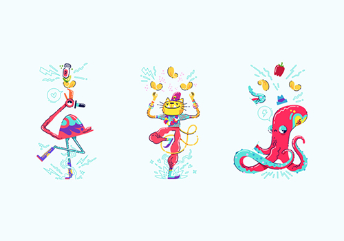 零食小吃品牌包装插图设计