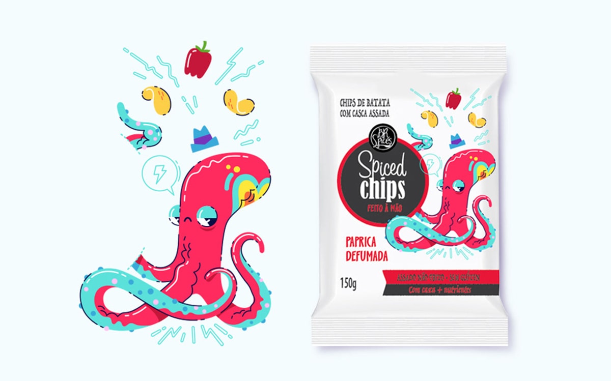 零食小吃品牌包装插图设计