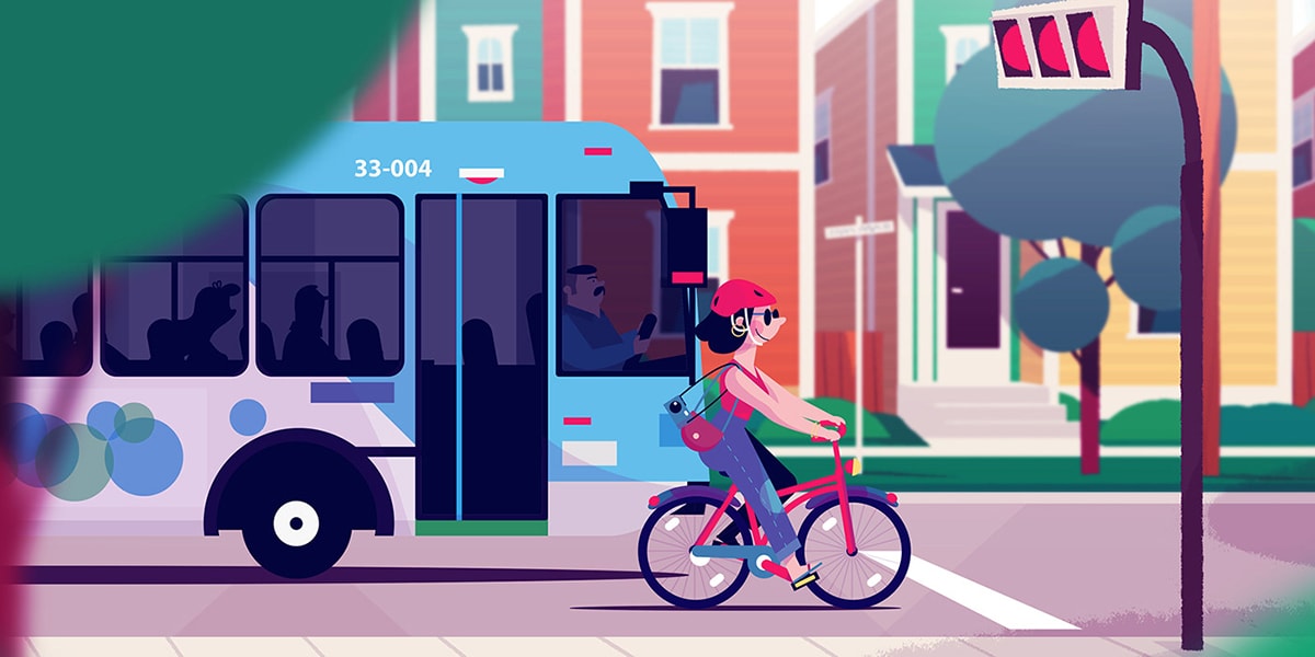 安全骑车的创意性插图设计欣赏