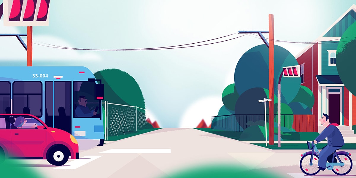 安全骑车的创意性插图设计欣赏