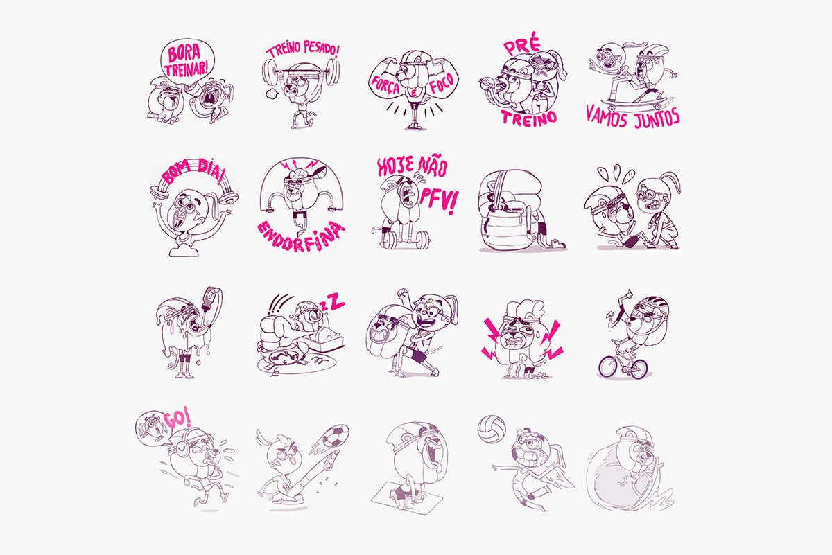 创意十足的谷歌健身动画表情包