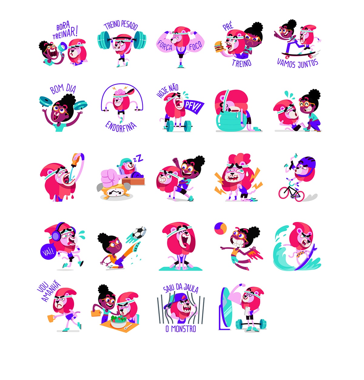 创意十足的谷歌健身动画表情包