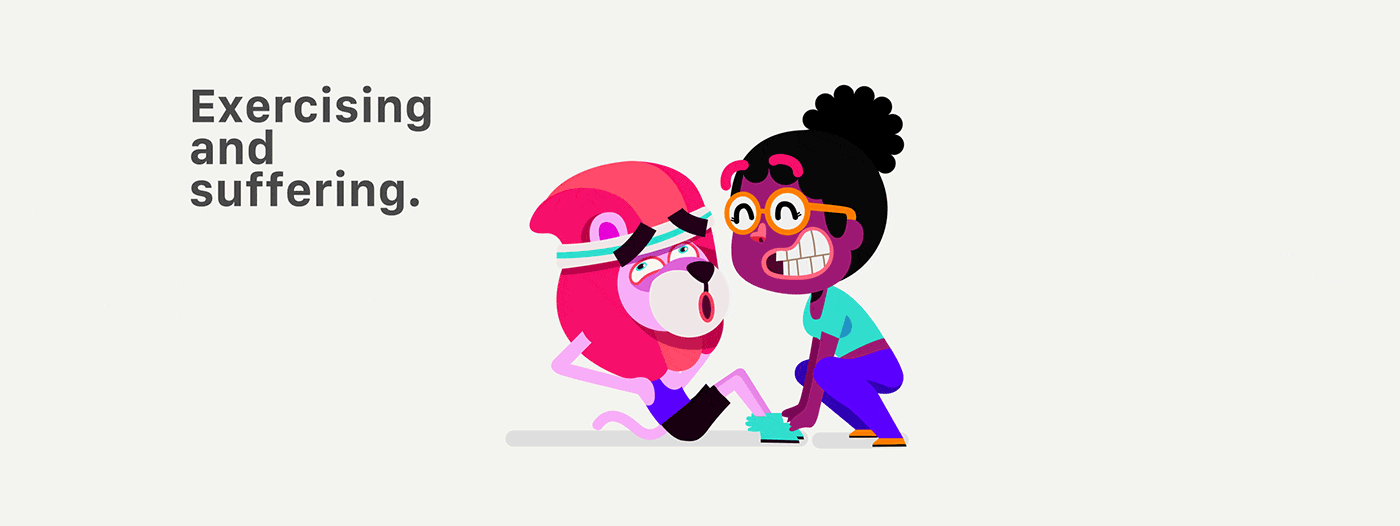 创意十足的谷歌健身动画表情包