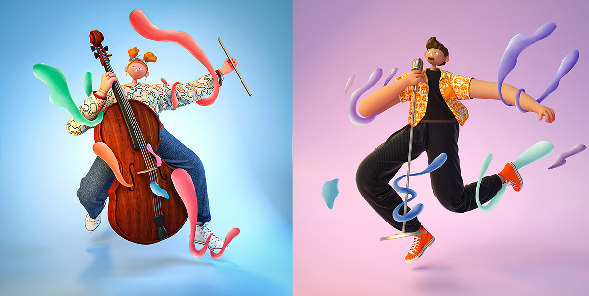 深圳IP设计奋逗家族推荐原创IP音乐节设计