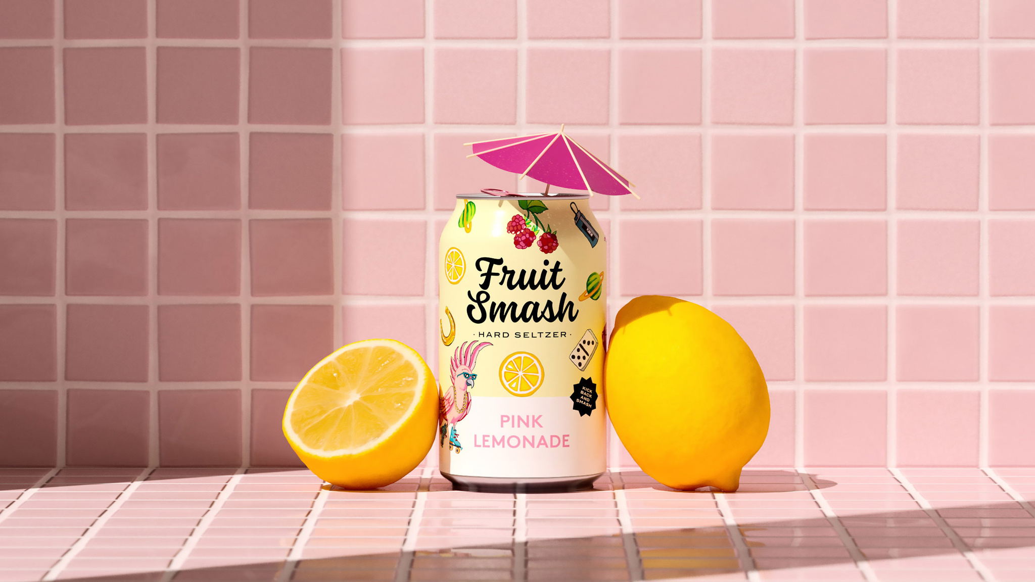 水果粉碎硬苏打水的吉祥物IP形象